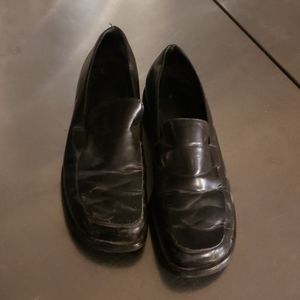 Franco Sarto Bocca Black Leather Loafers Size 8